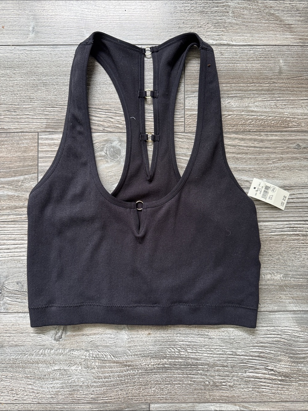NWT aerie Black Ribbed Racerback Bralette